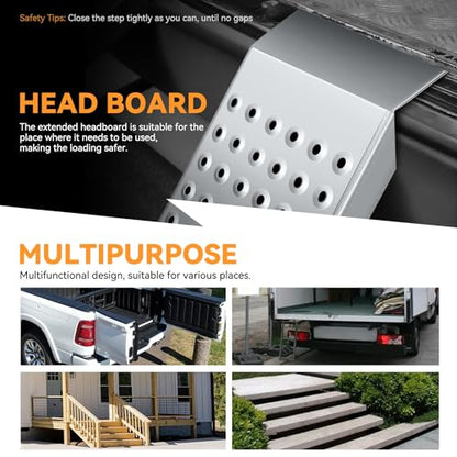Auto Dynasty 2PCS 63" x 9" Heavy Duty Loading Ramps 880Lbs for Truck ATVs - size: 63" (Silver)