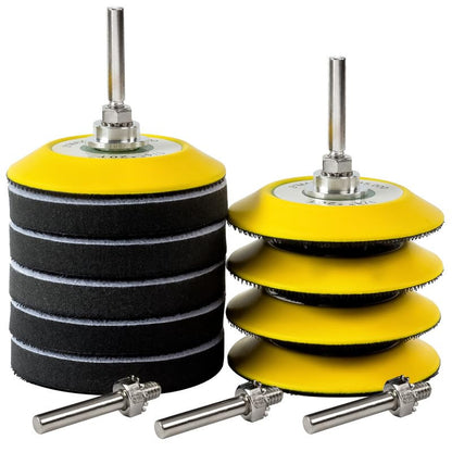 S SATC 3 Inch Hook and Loop Sanding Pad for Sanding Disc with 1/4 Inches Drill Sanding Attachment and Foam Sanding Pads for Polish Wood Metal Glass, 5 Packs - style: 3 Inch Hook and Loop Sanding Pad and Foam Sanding Pads