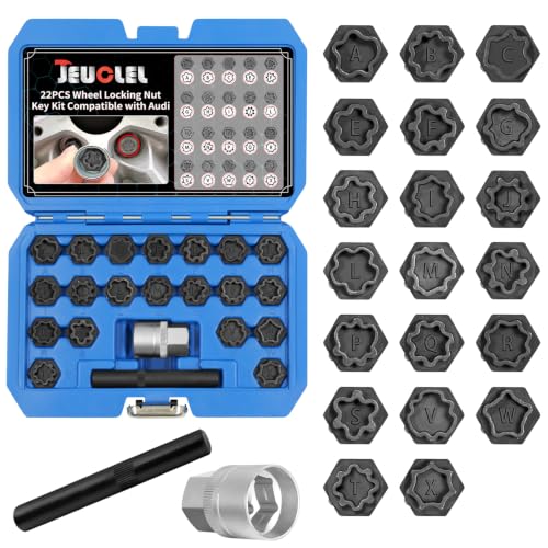 22PCS Wheel Locking Nut Key Kit Compatible with Audi 2002-2012 - size: 22pcs Socket Set