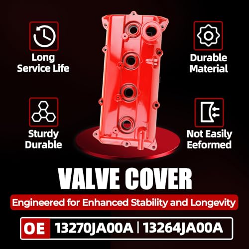 MITZONE Upgrade Aluminum Valve Cover Compatible with 2007-2013 Altima 2007-2012 Sentra SE-R 2.5L Part# 13264-JA00A Red - color: 2007-2013 Altima Sentra Red(Aluminum)