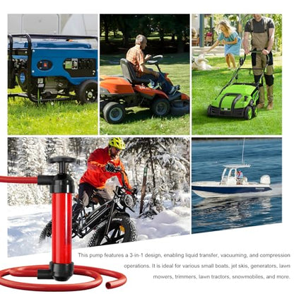 Car Siphon Fluid Transfer Pump, Multi-Use Manual Siphon Pumps for Gas Oil & Fluid Transfer, Portable Hand Inflation Pump Oil Extractor with Air Hose, Car Accessories