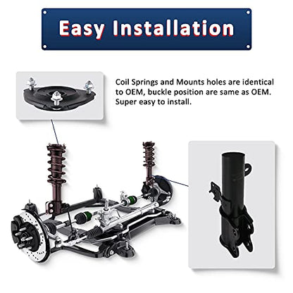 MOSTPLUS Pair Front Complete Strut Assembly 373044 Compatible with 2010-2012 Hyundai Santa Fe Coil Spring Shock Absorbers - style: 2010-2012 Santa Fe