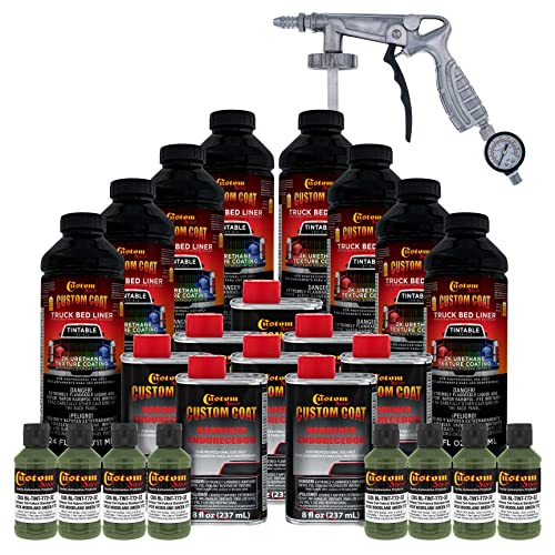 Custom Coat Woodland Green Spray-On Urethane Truck Bed Liner Kit, 2 Gallons