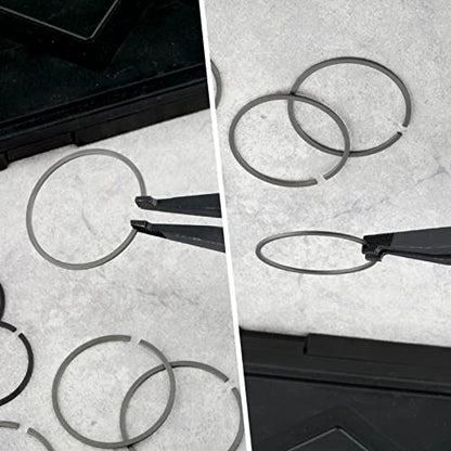 8-Inch Lock Ring Pliers Flat Snap Ring Pliers with Ring and Anti-loss Rope Special Circlip Pliers Reverse Pliers Retaining Ring Pliers Spreader Pliers for Transmission Transfer Cases - size: 8" with Ring & Rope