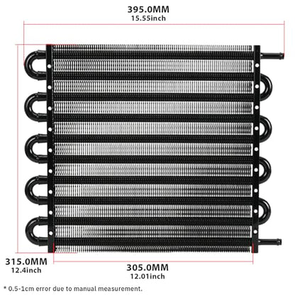 Universal 5/16" Transmission Oil Cooler Kit Aluminium alloy 10 Pass Tube & Fin Black - color: Black, size: 10 Pass