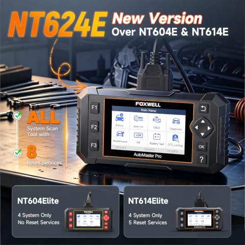 FOXWELL NT624 Elite OBD2 Scanner,All-System Scan Tool,8 Resets Code Reader