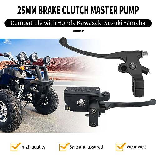 MDEOOSKY Motorcycle Brake Master Cylinder Clutch Lever 1" (25mm) Left & Right Brake Clutch Master Cylinder Replacement for Honda Kawasaki Suzuki Yamaha (Black)