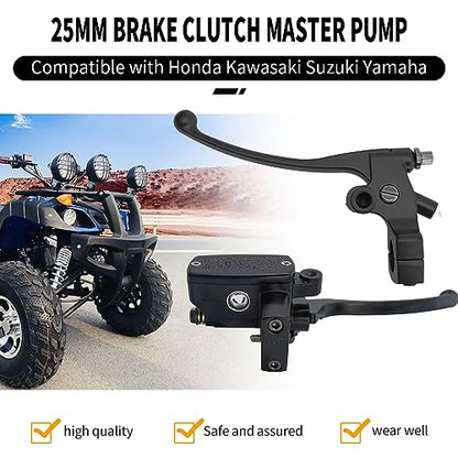MDEOOSKY Motorcycle Brake Master Cylinder Clutch Lever 1" (25mm) Left & Right Brake Clutch Master Cylinder Replacement for Honda Kawasaki Suzuki Yamaha (Black)