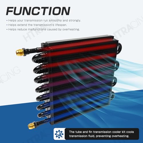 16 Row 8AN 1/2" Transmission Cooler Kit, Air-Compressor Aftercooler, Dual Pass Tube and Fin Universal