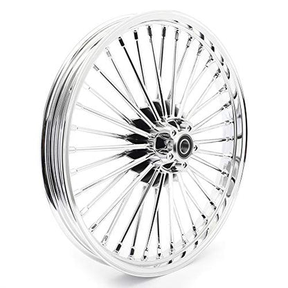 TOFR 21x2.15 18x3.5 Chrome Fat Spoke Wheels For Harley Dyna FXD FXDB 00-05 - color: Chrome, size: Front:21x2.15 Rear:18x3.5