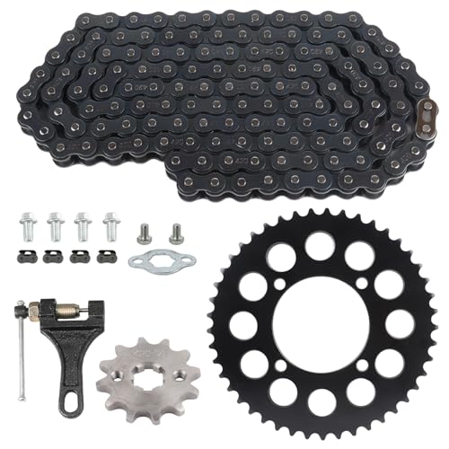 420 132 Links Chain,Rear Drive Sprocket 45T 76mm Front 12T 17mm for Chinese 50 70 90 110 125 140cc 150 160 170 Cc SSR Pit Dirt Motor Bike Motorcycle