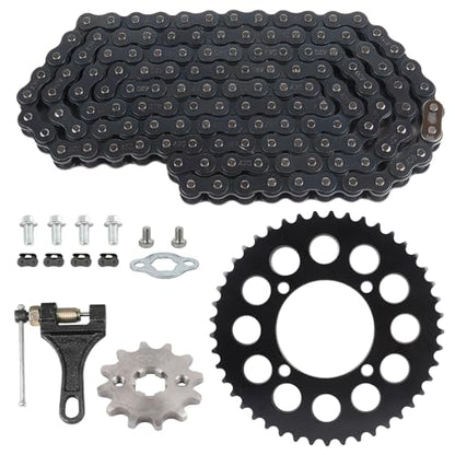 420 132 Links Chain,Rear Drive Sprocket 45T 76mm Front 12T 17mm for Chinese 50 70 90 110 125 140cc 150 160 170 Cc SSR Pit Dirt Motor Bike Motorcycle