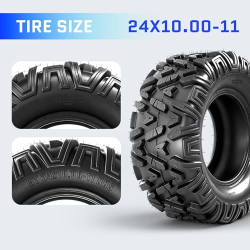 24x10-11 ATV Tires,6PR All-Terrain Tires,Tubeless,Pack of 2 - size: 24x10x11