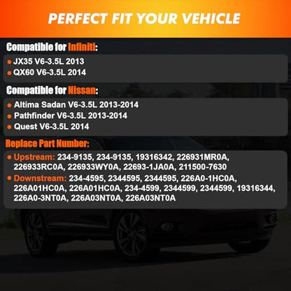 Oxygen Sensor Fit for Infiniti JX35 2013, for Nissan Pathfinder 2013-2014 - size: 234-9135 234-4595 234-4599