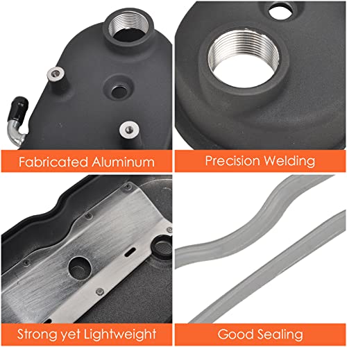 Cast Aluminum Engines Valve Cover with Coil Mounts - color: Black, size: GM LS1-LS6