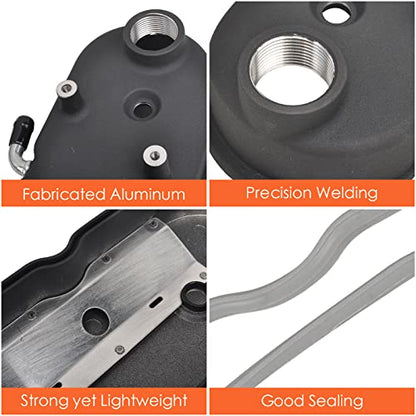 Cast Aluminum Engines Valve Cover with Coil Mounts - color: Black, size: GM LS1-LS6
