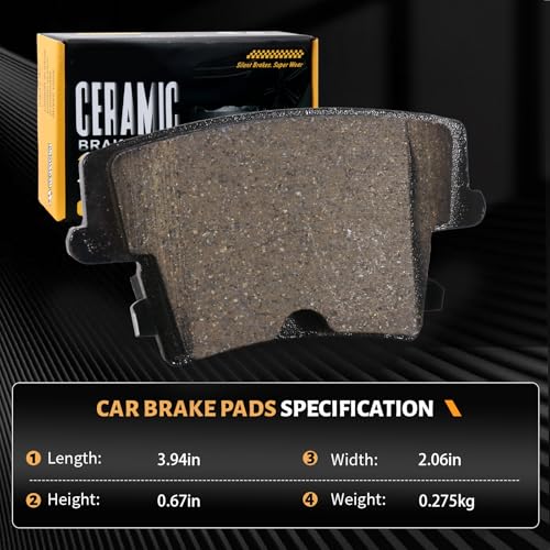 D1057 Rear Ceramic Brake Pads Kit Fit For Chrysler 300 2005-2020, For Dodge Avenger 2014, For Magnum 2005-2008, For Charger 2006-2020, Challenger 2009-2018, 2020 - style: HZ1057