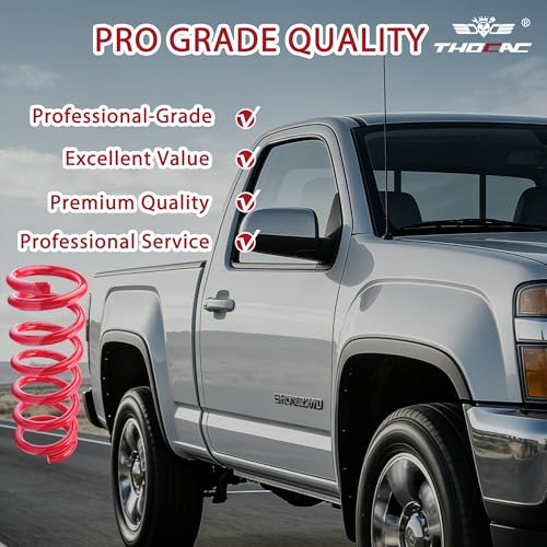 2” Front Drop Coil Springs Lowering Kit for 1999-2007 Chevy Silverado/GMC Sierra 1500 (2WD V8 Only)-Red - color: red, size: 1999-2007 Silverado/Sierra 1500 2''Drop