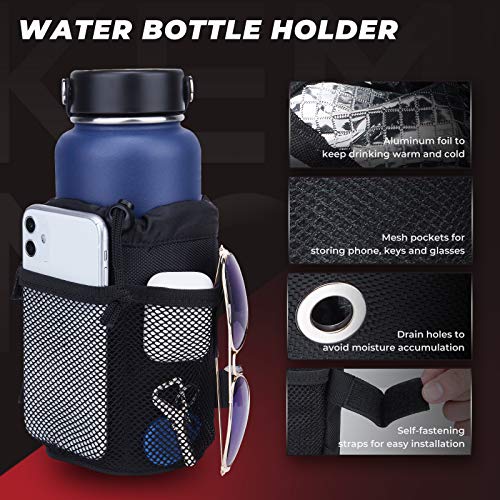 KEMIMOTO ATV Fender Bag 130% Larger Water-resistant With Drink Holder - color: Black
