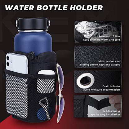 KEMIMOTO ATV Fender Bag 130% Larger Water-resistant With Drink Holder - color: Black