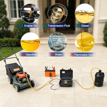 Electric Oil Change Extractor Pump 12/24V 100W Fluid Transfer Pump - color: black-b