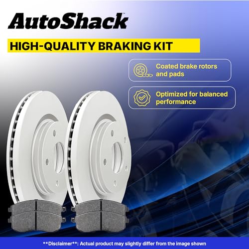 AutoShack Front Vented & Rear Solid Coated Rotors & Premium Pads - style: ArmorStop & Premium Pad