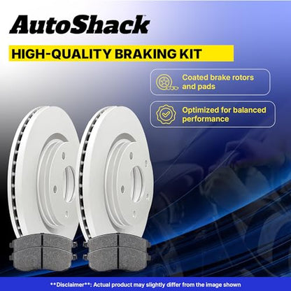 AutoShack Front Vented & Rear Solid Coated Rotors & Premium Pads - style: ArmorStop & Premium Pad
