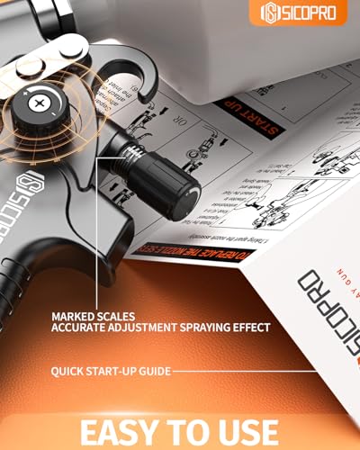 HVLP Spray Gun, Automotive Paint Gun, Spray Gun for Painting - color: Black