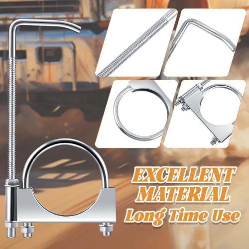 2 Pcs 2.5 Inch Universal Exhaust Clamp with Hanger - size: 2.5 Inch