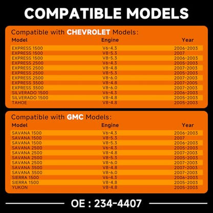 Upstream & Downstream O2 Sensor Set | Direct Replacement for OE #234-4407 | Compatible with Chevy & GMC V6/V8 Models 2003-2007-WITH GLOVES - size: 2-Pack 234-4407