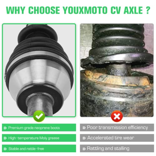 Youxmoto Rear CV Axle Drive Half Shaft for Polaris 2013-2018 Ranger XP 900 (Non High-Lift), 2017-2018 Ranger CREW XP 1000 (Non HST), Ranger Crew 900/900-5/900-6 2014 2015 2016; for 1332947 - size: 2*Rear Axle
