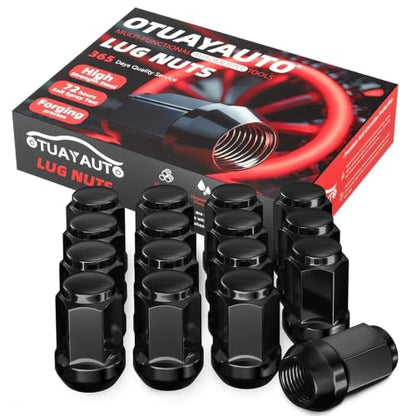 OTUAYAUTO M12x1.5 16PCS ATVLug Nuts - Replacement for Polaris Ranger XP 900 - color: Black, size: M12x1.5, style: 16 PCS