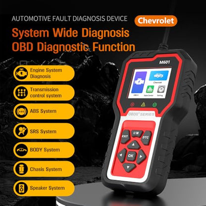 for Chevrolet Chevry Vehicle Obd2 Scanner Full System Check Engine Code Reader Scan Tools ABS SRS Transmission Chasis ESP TPMS System Car Diagnostic Tool