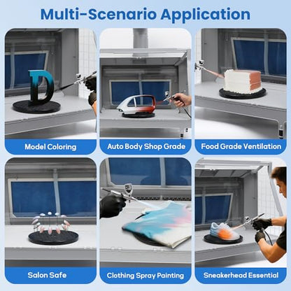 Colima Professional Airbrush Spray Booth with Filtration 3 Fans, LED Lights