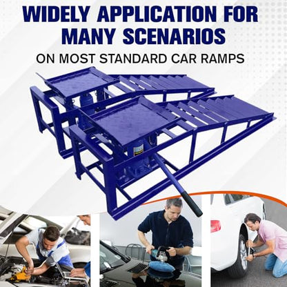 2 Pack Hydraulic Car Service Ramps,Low Profile Car Lift Service Ramps - size: Blue