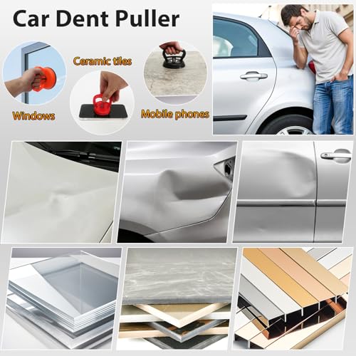 Car Dent Repair Kit, Dent Puller Kit Auto Body Dent Remove, Yellow Suction Cup Dent Puller Car Dent Pop Out Tool Dent Remover - color: Yellow