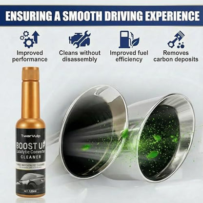 Catalytic Converter Cleaner Catalytic System Cleaner Additive for Gas & Diesel Vehicles, Routine Maintenance Treatment, Supports Smooth Engine Operation, Easy Pour-in, 3 Pack 120ml - size: 3 Pack