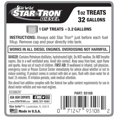 STAR TRON Enzyme Fuel Treatment - Diesel - style: 8 Oz Treats 252 Gallons