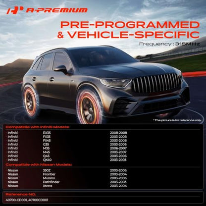 A-Premium 315MHz Pre-Programmed TPMS Sensor Tire Pressure Monitoring Sensor