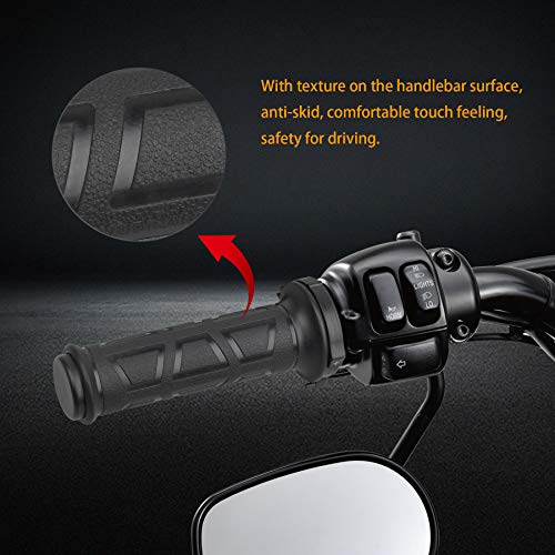 NTHREEAUTO Universal 7/8'' Heated Grips Motorcycle Handlebar Grip Compatible with Harley Honda Kawasaki Yamaha Dirt Bike ATV