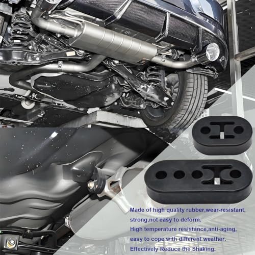 8 Pieces Rubber Exhaust Hanger, 4 Holes Adjustable Muffler Hanger, Heavy Insulator Support Bushing Installation, 2-Hole Exhaust Hanger 0.47 Inch, Weather-Resistant High-Density Tailpipe Hanger