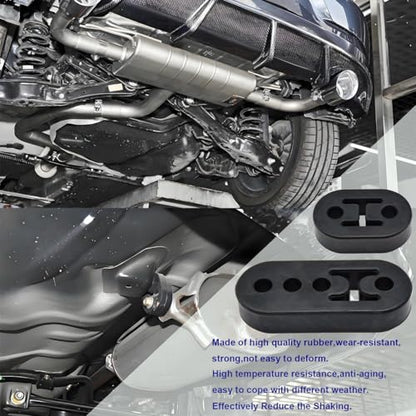 8 Pieces Rubber Exhaust Hanger, 4 Holes Adjustable Muffler Hanger, Heavy Insulator Support Bushing Installation, 2-Hole Exhaust Hanger 0.47 Inch, Weather-Resistant High-Density Tailpipe Hanger