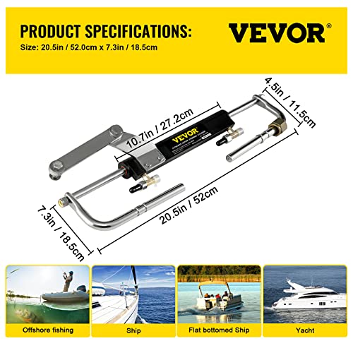 VEVOR Hydraulic Outboard Steering Kit 90HP Marine Hydraulic Steering System