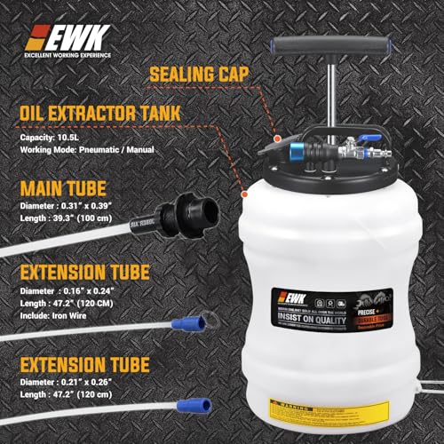 EWK 10.5L Pneumatic/Manual Oil Extractor Pump for Oil Change - size: 10.5L