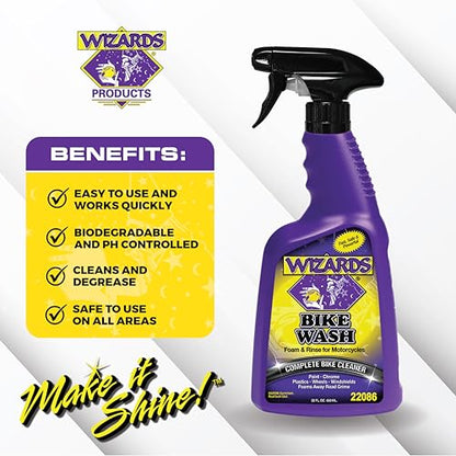 Wizards Motorcycle Bike Wash - Engines, Paint, Chrome & Plastics - 22 oz - size: 22 Fl Oz (Pack of 1)