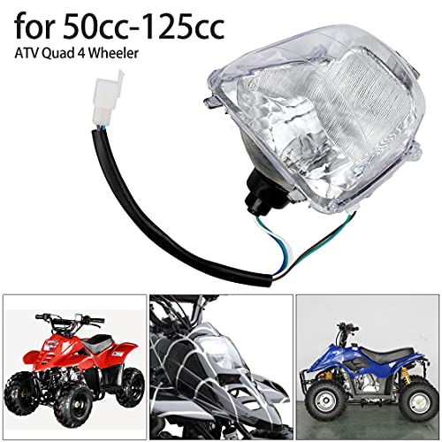 FVRITO 12V Front Head Light Lamp and Rear Brake Tail light for 50cc 70cc 90cc 110cc 125cc Taotao 110B Coolster 3050C Vitacci HAWK Peace Roketa Sunl BMS RPS Raider 6 ICEbear Chinese Quad ATV 4 Wheeler