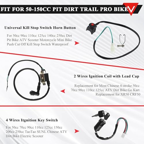 PRO BAT Lifan Kick Start Wiring Harness 2-Coil Stator 5-Pin AC CDI