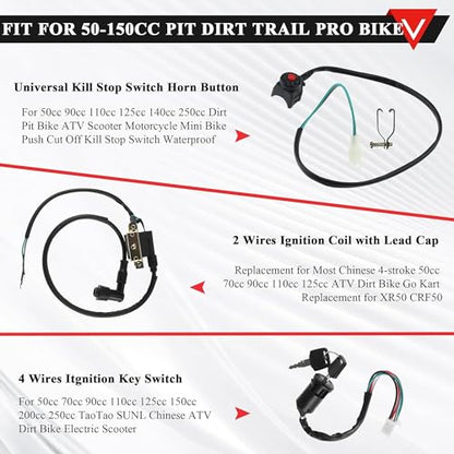 PRO BAT Lifan Kick Start Wiring Harness 2-Coil Stator 5-Pin AC CDI