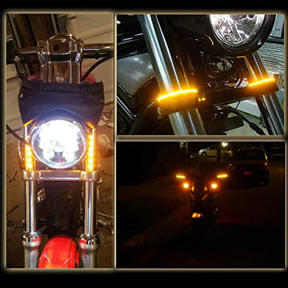 Universal DC 12V 2pc 5.9in Motorcycle LED Turn Signal Light Amber LED Strip Light Bar for Motorcycle Car Scooter ATV UTV Golf cart Front Rear Turning Indicator Lights Blinker Tail Light - size: 2x 9LED Amber Light Bar