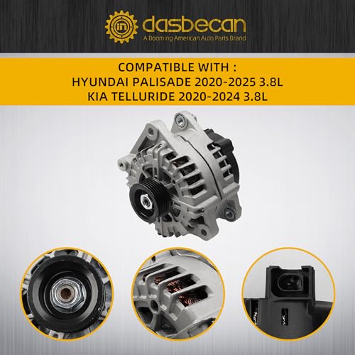 Dasbecan Alternator Compatible with Hyundai Palisade 20-25 KIA Telluride